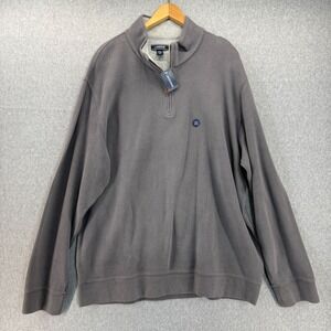 Lands' End Men's XXL Arctic Gray‎ 1/4 Zip Pullover Bedford Sweater Cotton NWT
